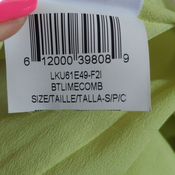 BCBGeneration lime colored tropical floral print halter maxi dress S - Picture 10 of 10